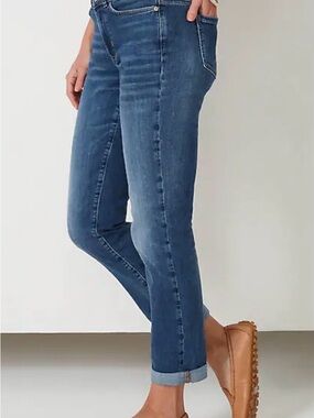 J. JILL Slim Boyfriend Straight Leg Jeans Size 8 Medium Blue Wash Soft